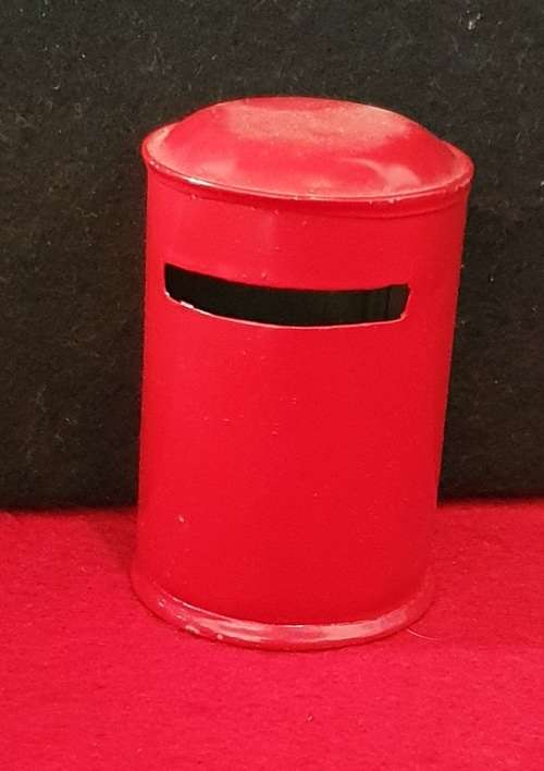 ANTIQUE COLLECTION OF 5 X  METAL POST BOX MONEY SAVING BOXES !! VERY SCARCE FIND!!