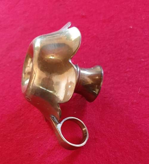ANTIQUE HEAVY SOLID BRASS CANDLE STICK HOLDER. FLOWER MOTIVE