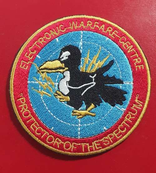 SAAF ELECTRONIC WARFARE CENTRE EMBROIDERED UNIFORM BADGE