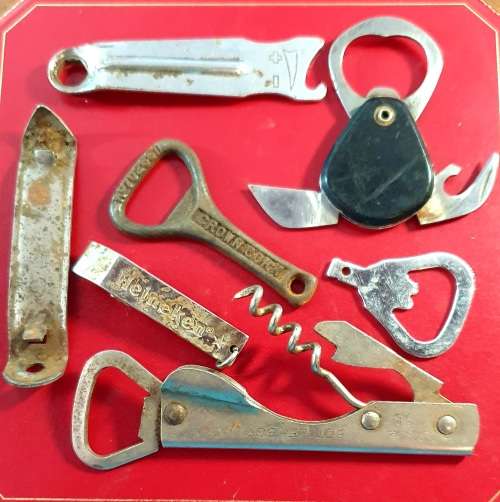 ANTIQUE  BOTTLE OPENER COLLECTION. INCL. CROWN CORK and BOTTLE BOY !! 7 X