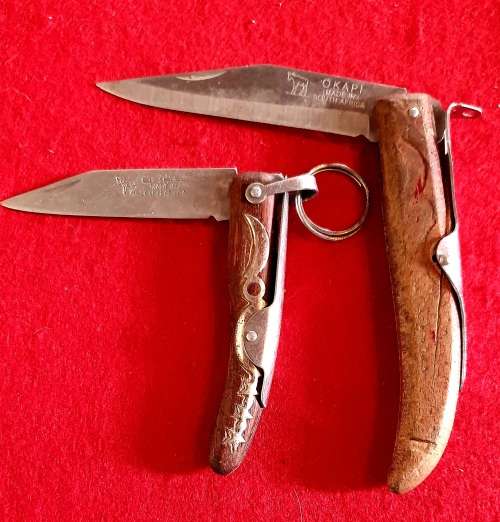VINTAGE OKAPI  FOLDING KNIFES. 2  X