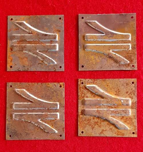 1990 SPOORNET LOGO EMBOSSED ON THICK STEEL PLATE. 4 X . BID PER PLATE !!