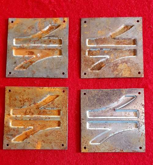 1990 SPOORNET LOGO EMBOSSED ON THICK STEEL PLATE. 4 X . BID PER PLATE !!