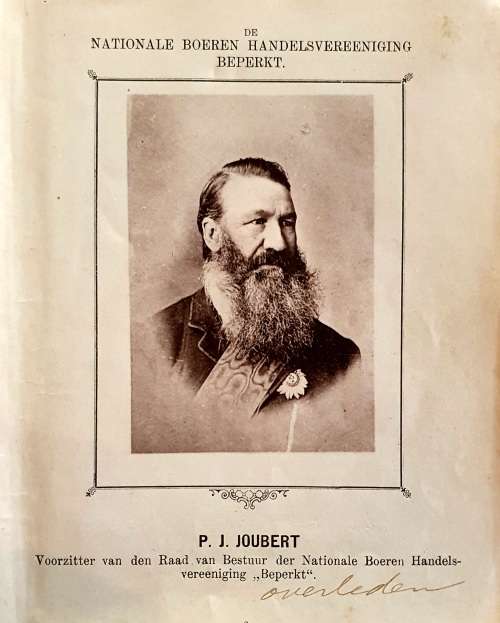 P.J. JOUBERT. LEADER FIRST BOER WAR 1880 - 1881. PHOTO 1889  . SEE DESCRIPTION. NB.