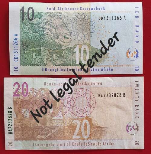 R10 GILL MARCUS and R20 TITO MBOWENI NOTES. UNC