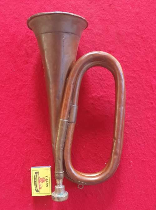 WW 1 UNION OF SOUTH AFRICA INFANTRY TRENCH BUGLE. WAR USED.