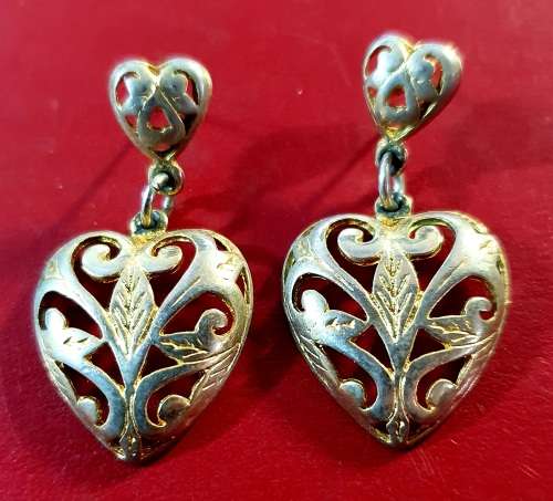 ANTIQUE  METAL EAR RINGS