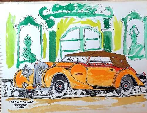 11 X ORIGINAL ANTIQUE VEHICLES WATER COLOUR ON CARTON . 22CM X 16CM EACH. SIGNED. IDEAL FOR FRAMING.