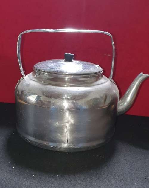 HUGE ANTIQUE 5L STAINLESS COFFEE KETTLE .