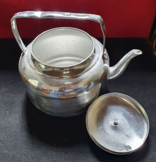 HUGE ANTIQUE 5L STAINLESS COFFEE KETTLE .