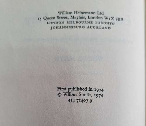 1974.WILBUR SMITH. EAGLE IN THE SKY. HARD COVER. FIRST EDD.