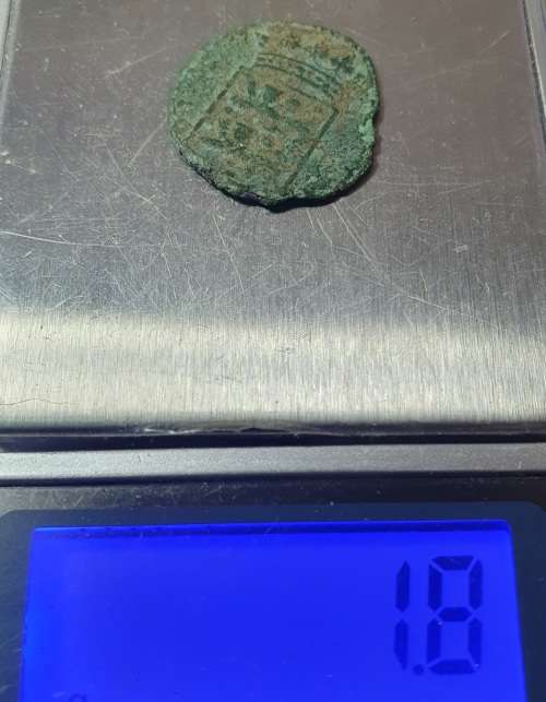 1755 VOC ONE DUIT SHIP WRECKED SALVAGED COIN.