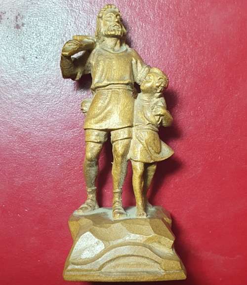 ORIGINAL VINTAGE HAND CARVED WILLIAM TELL AND SON BY ANRI