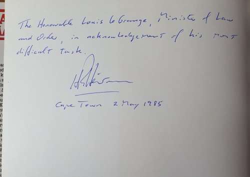 SOUTH AFRICAN WAR MACHINE. TO LOUIS LE GRANGE SIGNED BY AUTHOR. BIG FORMAT. A4.