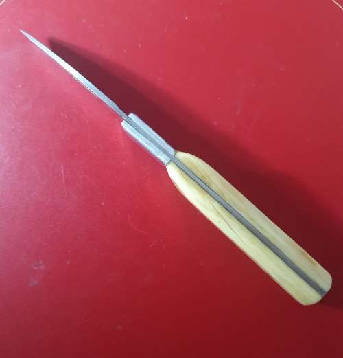 LEATHERMAN CRATER C33 KNIFE FIXED BLADE WITH CUSTOM IVORY HANDLE. 18CM LONG.