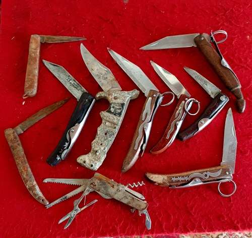 10 X VINTAGE TO ANTIQUE  FOLDING KNIFE COLLECTION. RESTOURATION JOB