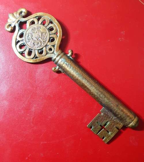 VINTAGE COPPER JAGERMEISTER WALL THERMOMETER .WORKING. 17CM LONG. celsius & fahrenheit