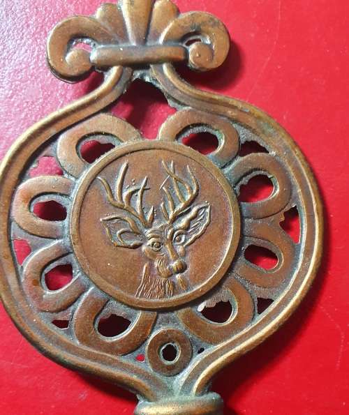 VINTAGE COPPER JAGERMEISTER WALL THERMOMETER .WORKING. 17CM LONG. celsius & fahrenheit