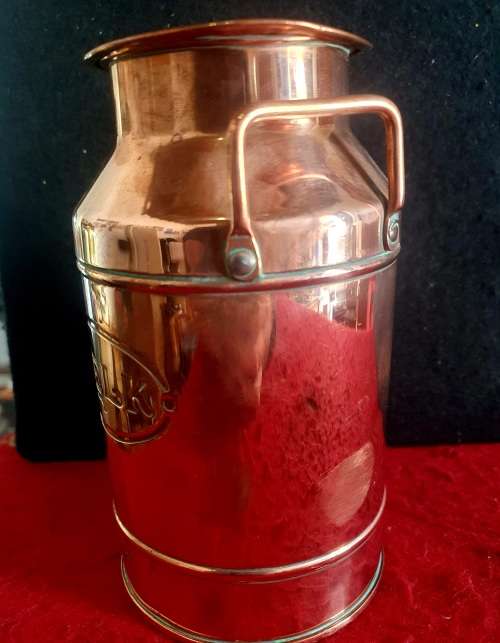 ANTIQUE `MELK` KAN. COPPER.  17CM HIGH.