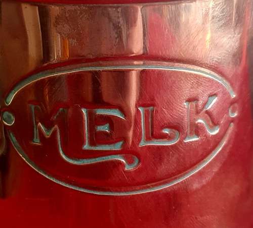 ANTIQUE `MELK` KAN. COPPER.  17CM HIGH.