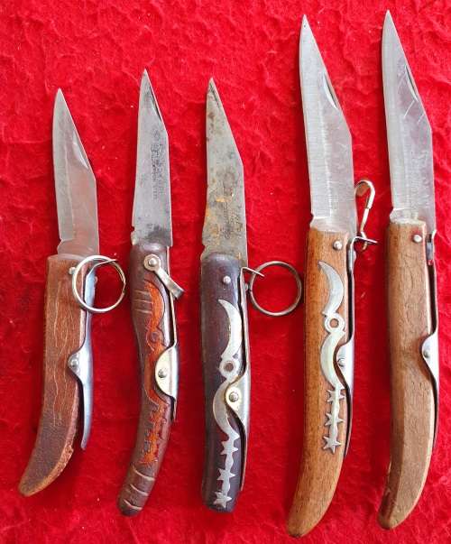 5 X VINTAGE OKAPI KNIFE COLLECTION.