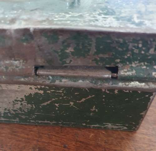 ANTIQUE BIG SAFE KEEPING STEEL BOX . STUNNING DETAIL !!