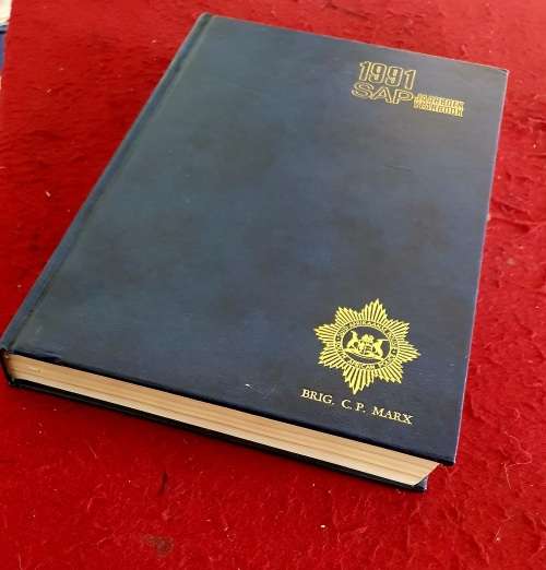 SAP 1991 YEAR BOOK . A4 SIZE. 500 PAGES. EMBOSSED LEATHER LIKE COVER. TO BRIG. C.P.MARX.