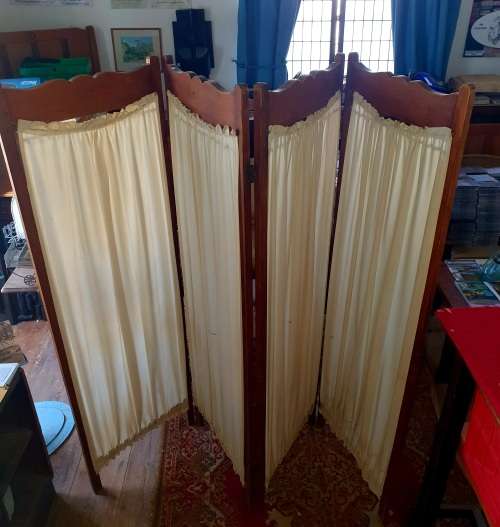 ANTIQUE HUGE 4 PANEL LADIES DRESSING DIVIDER. 1.65M HIGH 2.15M LONG !! 1890s .ULTRA SCARCE FIND !!