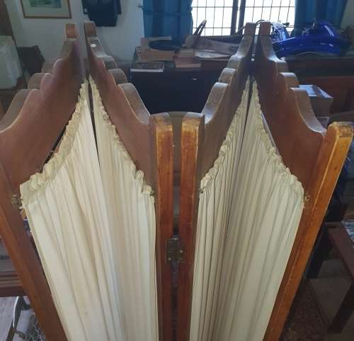ANTIQUE HUGE 4 PANEL LADIES DRESSING DIVIDER. 1.65M HIGH 2.15M LONG !! 1890s .ULTRA SCARCE FIND !!