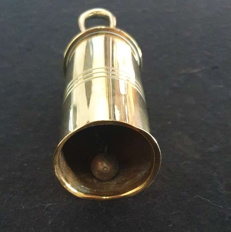 BIG BRASS BELL MADE FROM CANON SHELL. TRENCH ART.