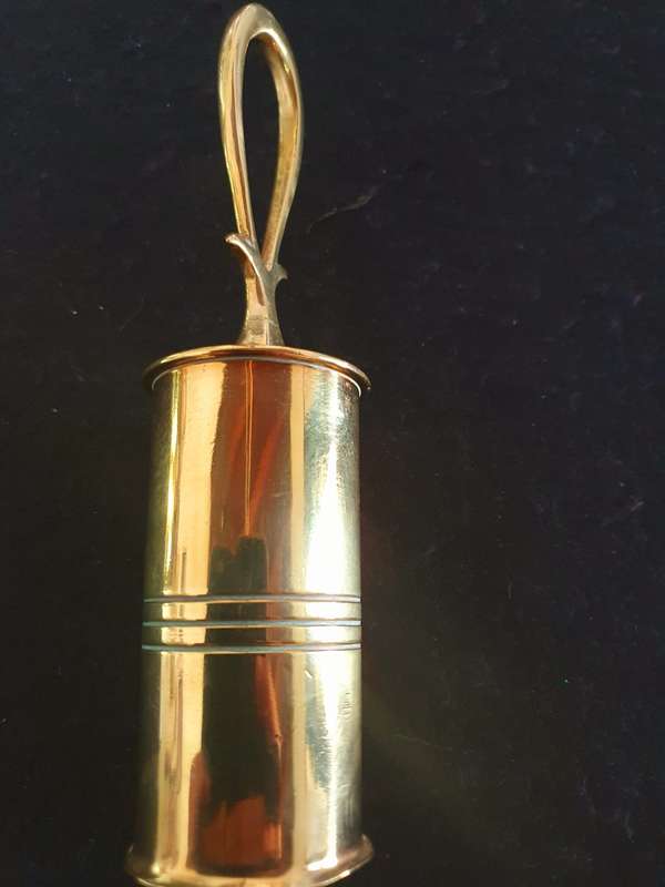 BIG BRASS BELL MADE FROM CANON SHELL. TRENCH ART.
