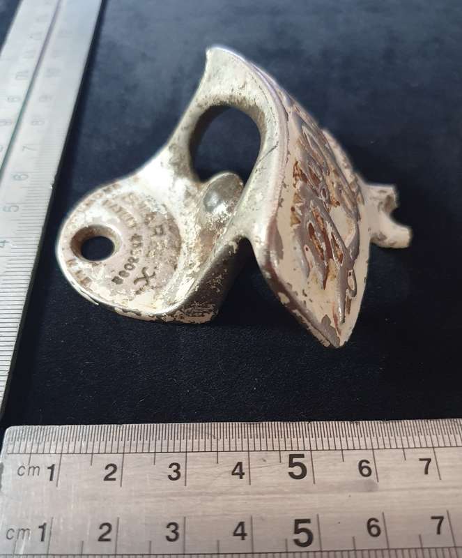 VINTAGE COCA COLA CAST IRON UNDER COUNTER BOTTLE OPENER. STARR X PATENT