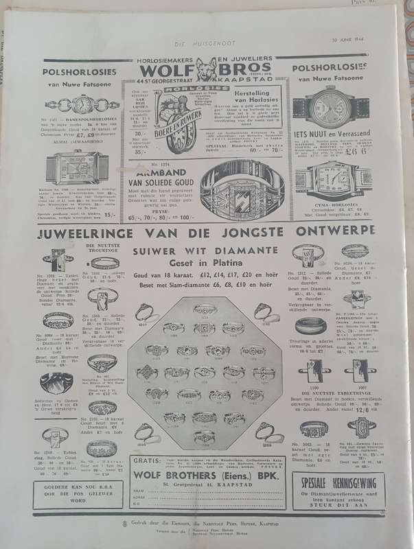 30 JUNIE 1944.  DIE HUISGENOOT. BIG FORMAT .28CM WIDE X 38CM LENGHT.