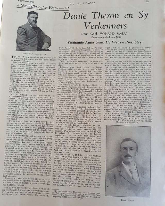 GENL.Wynand Malan. n Geurrilla Leier Vertel. First ever unedited published memoirs collection.
