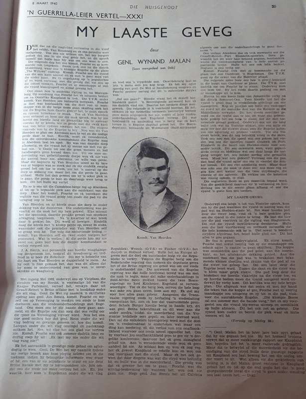 GENL.Wynand Malan. n Geurrilla Leier Vertel. First ever unedited published memoirs collection.