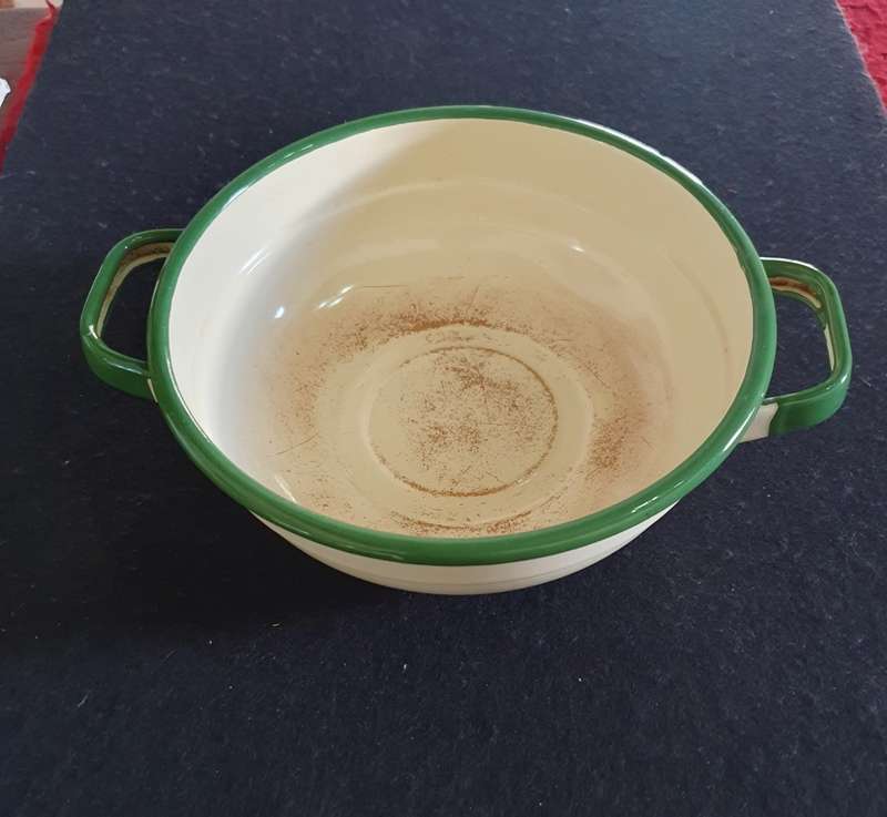 2 X Antique big heavy enamel Casseroles with lids. Bid per Casserole.