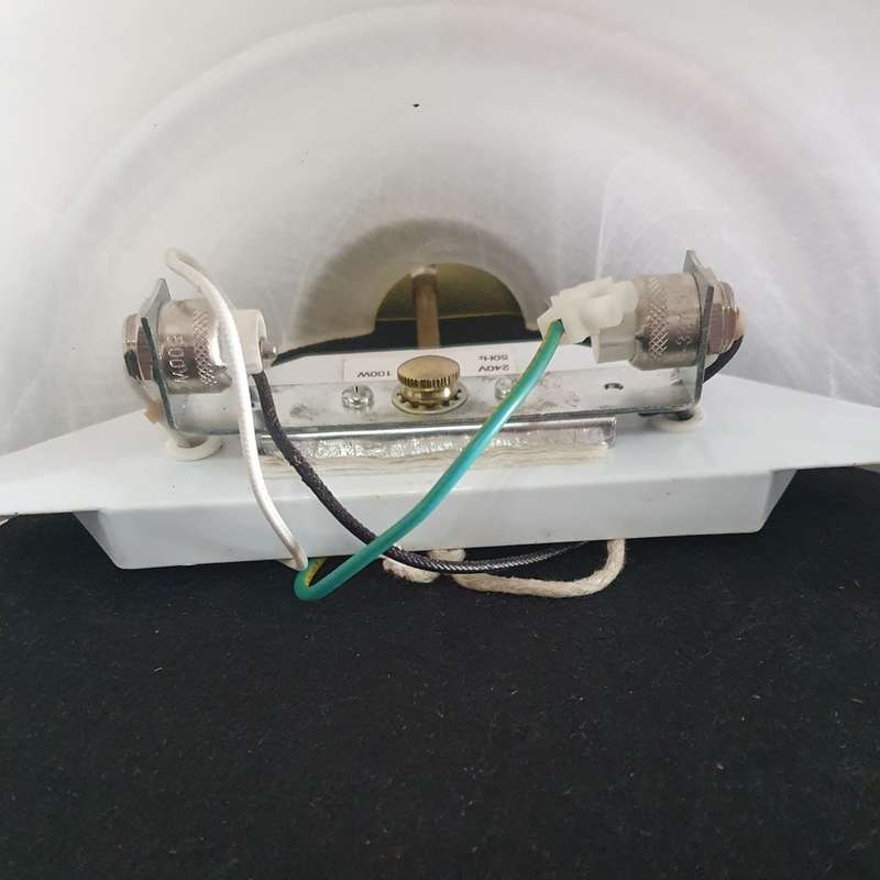 4 X BIG VINTAGE MILK GLASS WALL MOUNTED LIGHTS. HALF ROUND. BID PER LIGHT.