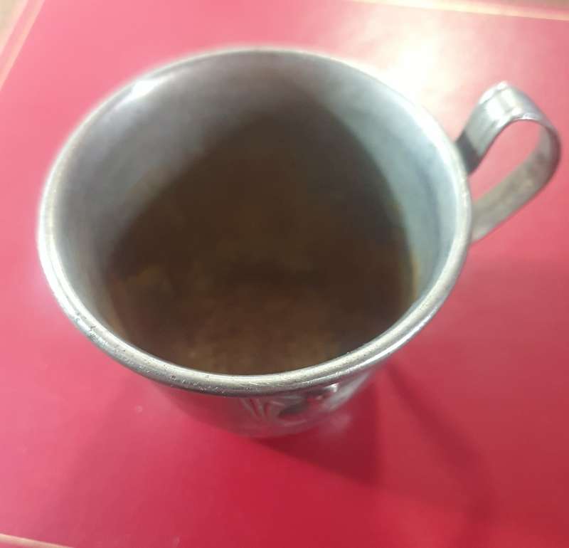VINTAGE STAINLESS STEEL EMBOSSED BABY CUP. SCARCE FIND !!
