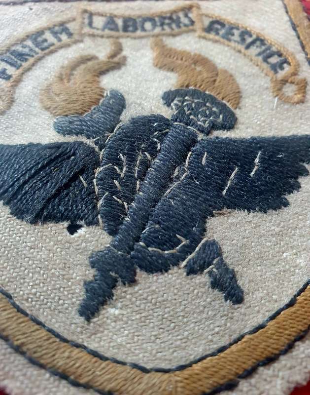 1910s PRETORIA TECHNICAL HIGH SCHOOL BLAZER BADGE. ` finem laboris respice `