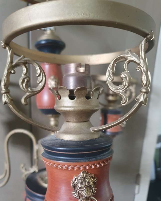 HUGE ANTIQUE 3 LIGHT CHANDELIER. EXCEPTIONAL DETAIL !!