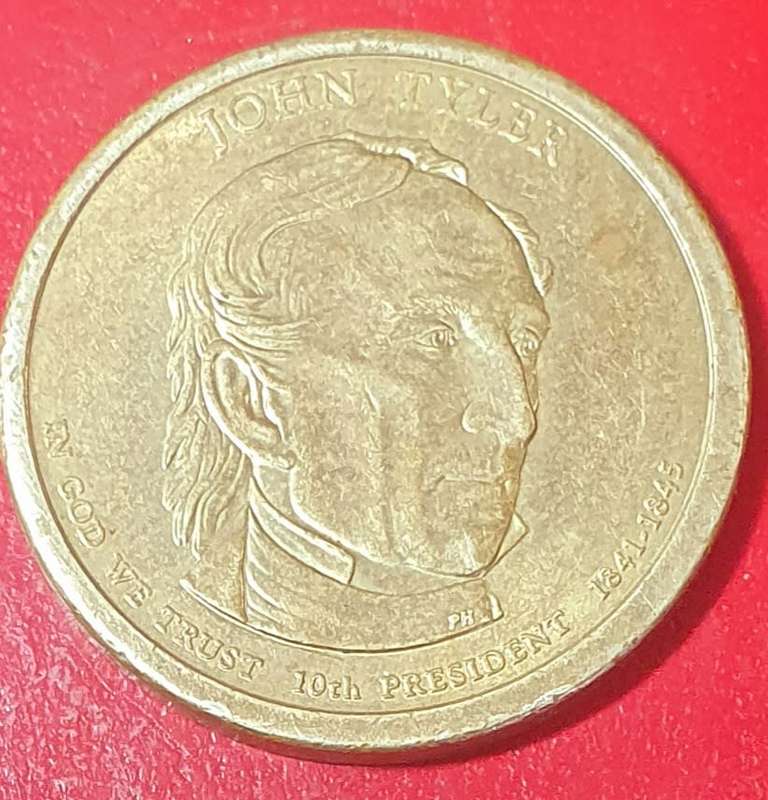 SCARCE ONE USD -  2008 P.   John Tyler  COIN. Commemorative issue.