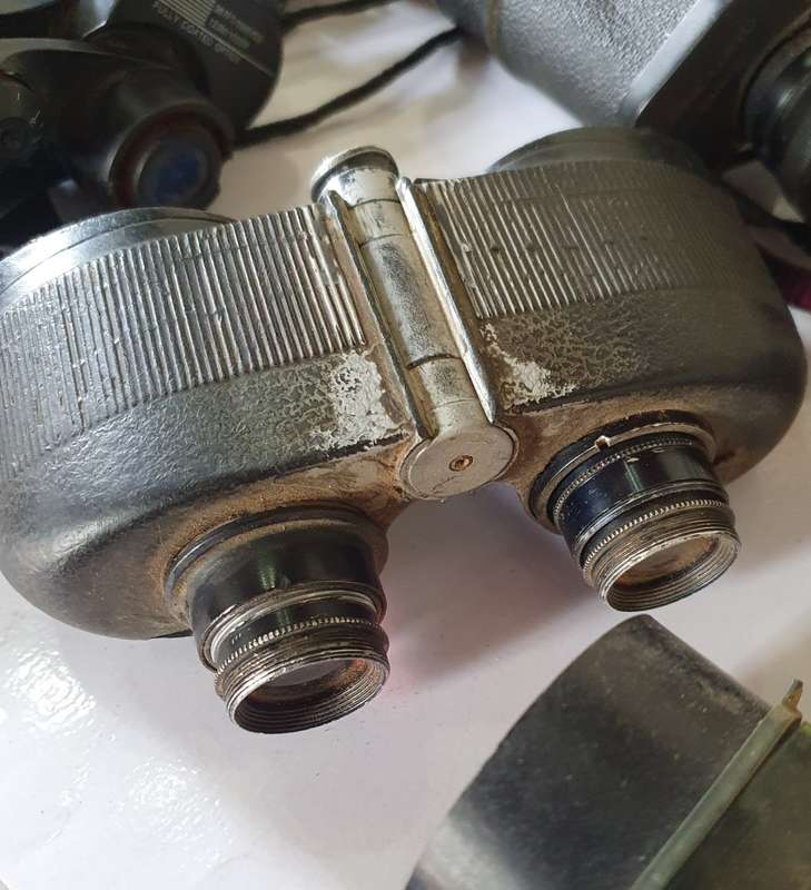 6 X BINOCULARS INCL. RANGER, TASCO,VANGUARD, ETC FOR REST0RATION JOB OR PARTS. ONE BID FOR ALL.