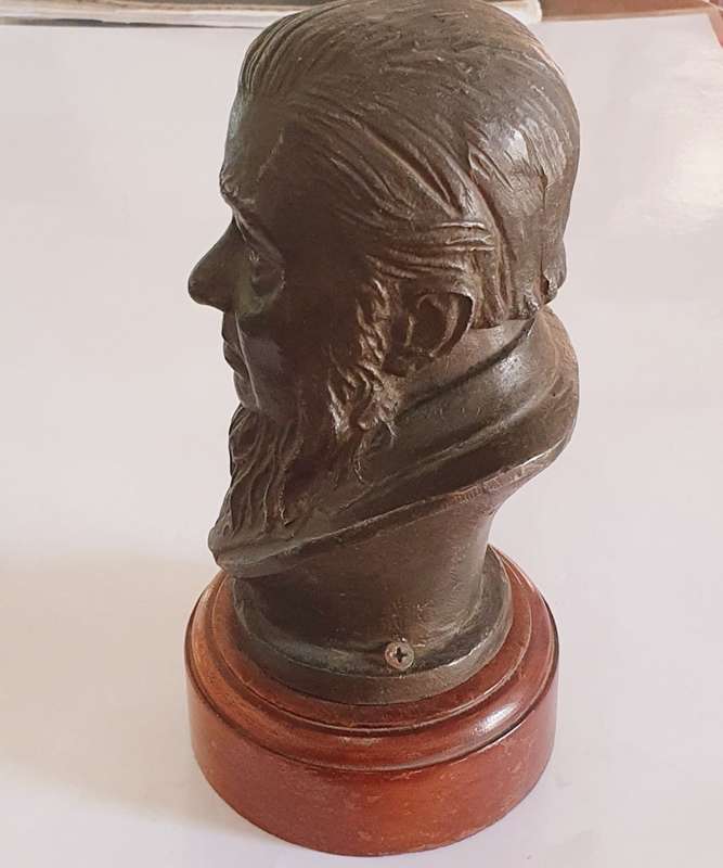 PAUL KRUGER. 1945 .COERT STEYNBERG. SPELTER BUST SCULPTURE.