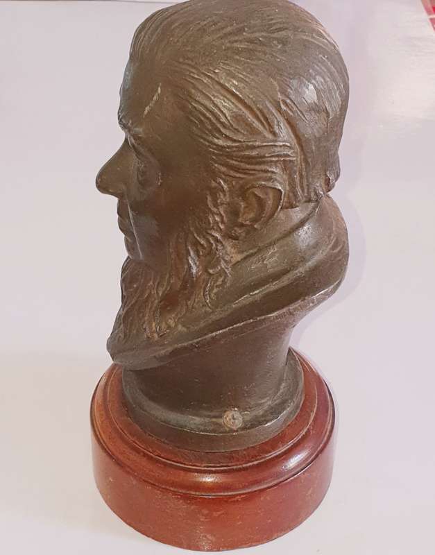PAUL KRUGER. 1945 .COERT STEYNBERG. SPELTER BUST SCULPTURE.