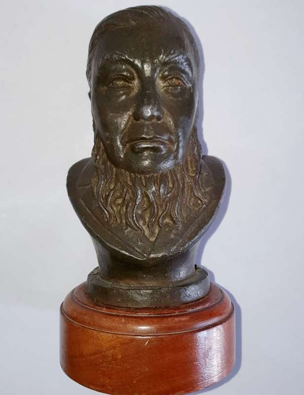 PAUL KRUGER. 1945 .COERT STEYNBERG. SPELTER BUST SCULPTURE.