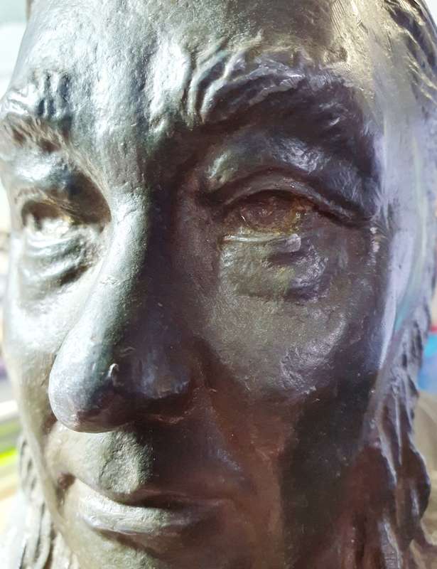 PAUL KRUGER. 1945 .COERT STEYNBERG. SPELTER BUST SCULPTURE.