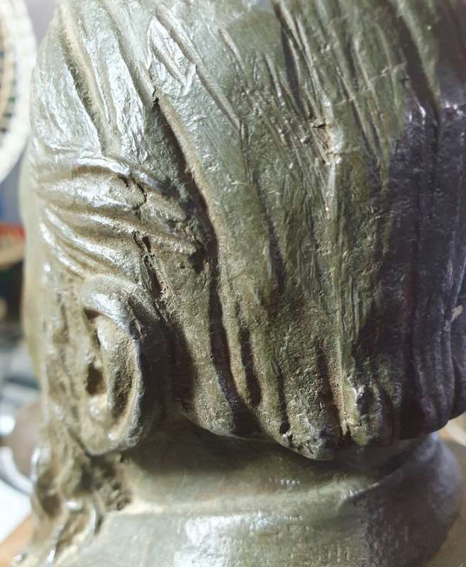 PAUL KRUGER. 1945 .COERT STEYNBERG. SPELTER BUST SCULPTURE.
