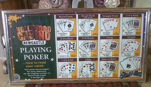 POKER BILL BOARD. HOLLYWOOD CASINO. MONTE VISTA. NEWCASTEL.