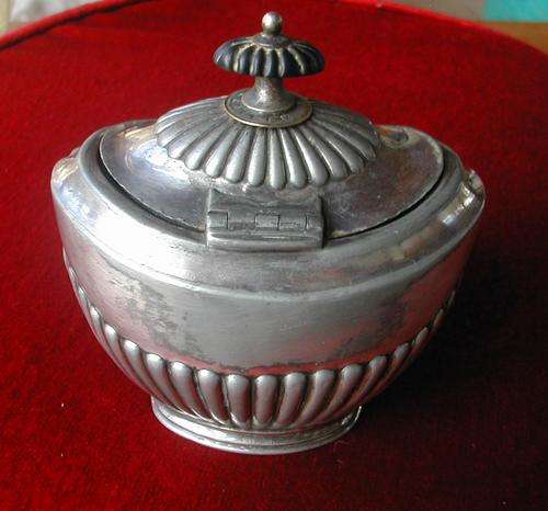 SILVER PLATED ANTIQUE CONTAINER WITH LID. STUNNING PIECE!!