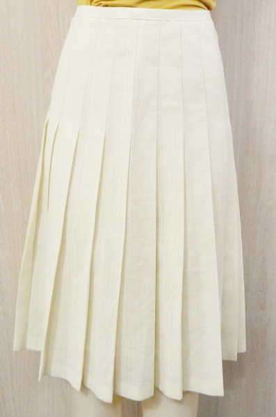 Vintage beige pleated skirt - Size: Small - Lined